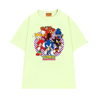 Áo Thun NGỐ TEE Hoạt Hình Team Sonic Chống Lại Tiến Sĩ Eggman Vải Cotton 75 Thoáng Mát