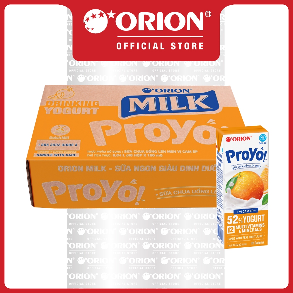 Thùng 48 hộp Sữa Chua Uống ORION ProYo vị Cam Ép 180ML | Shopee Việt Nam