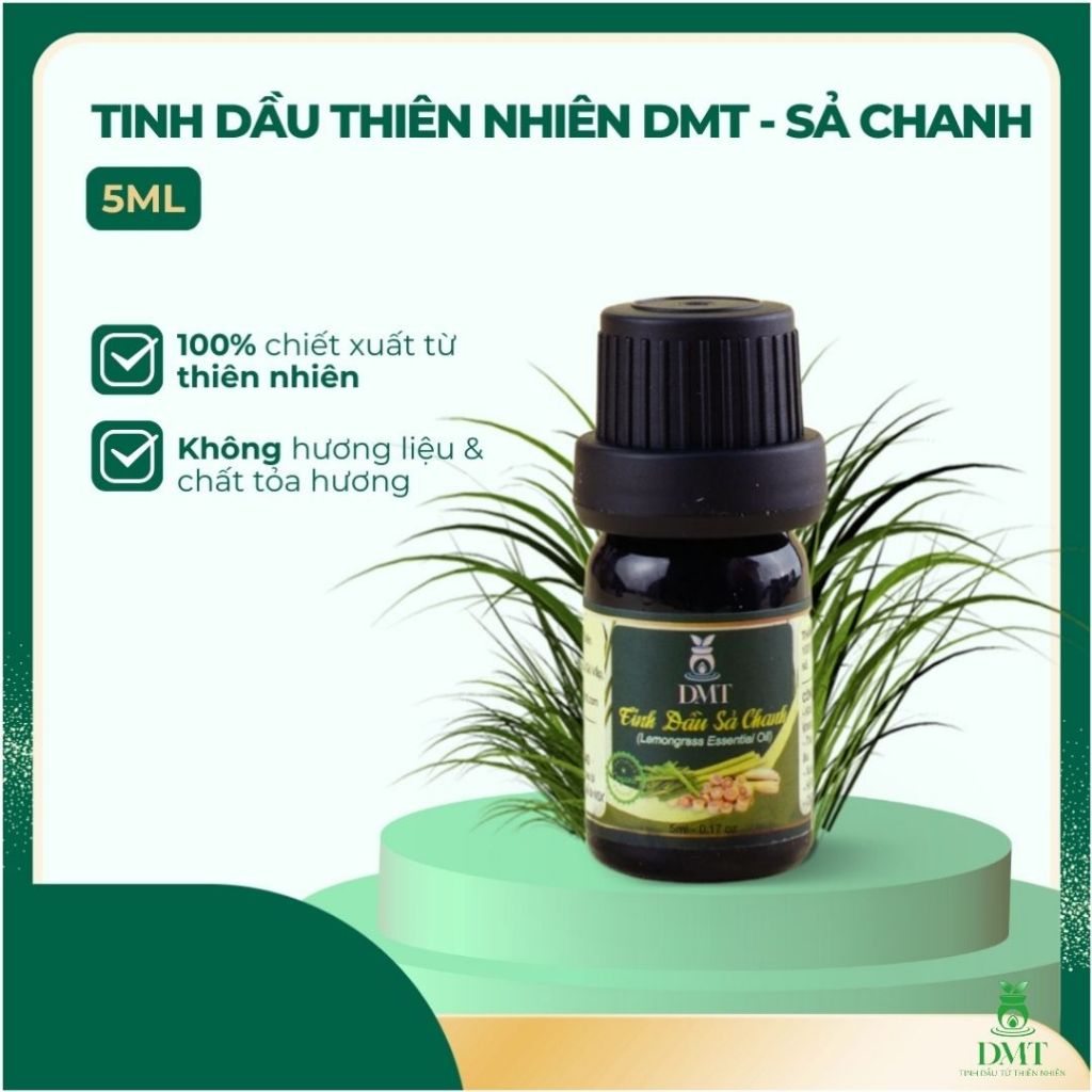 Tinh dầu sả chanh nguyên chất DMT khử mùi, thơm phòng - tinh dầu chanh sả thiên nhiên DMT 5m/10ml