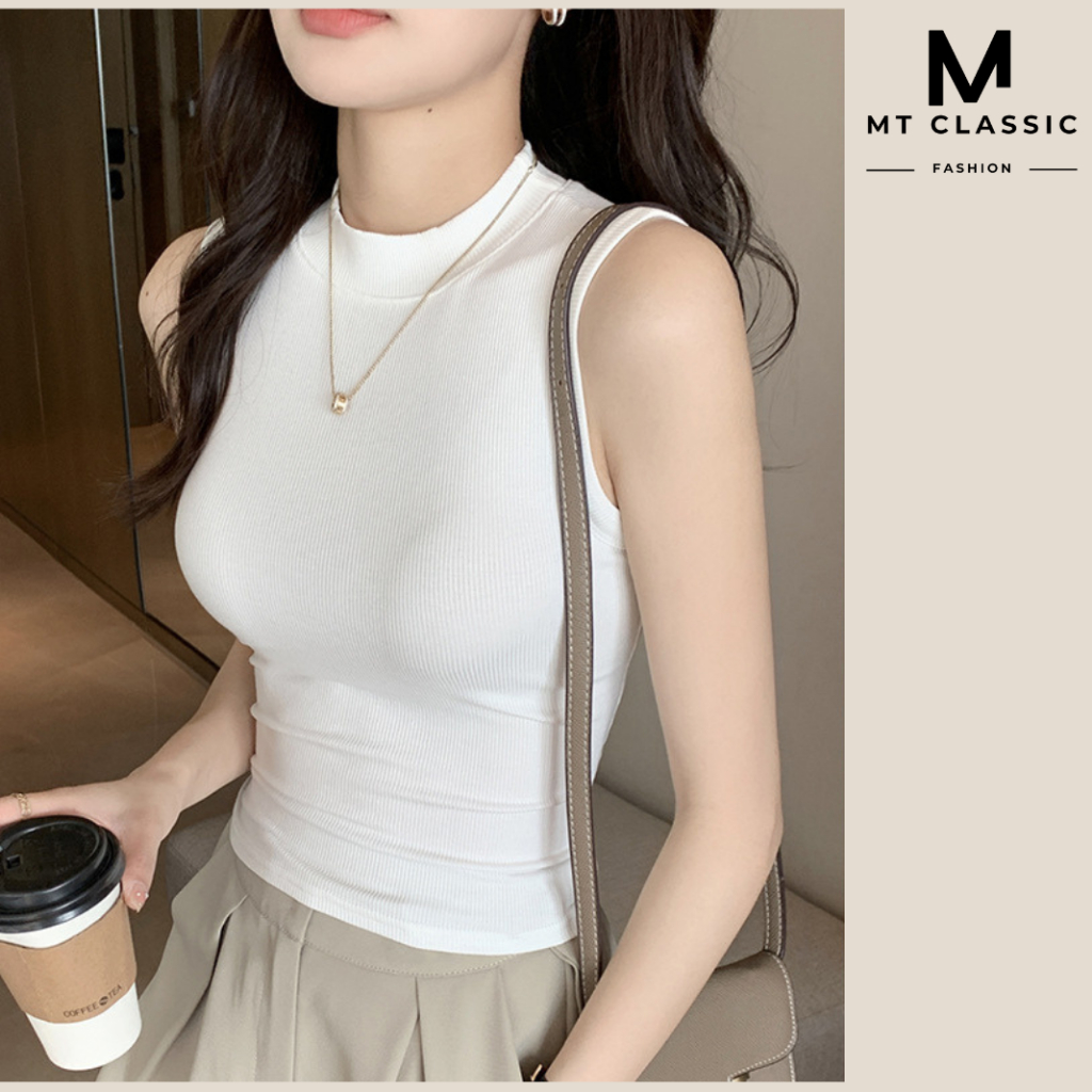 Áo thun sát nách trơn, áo cổ cao ba lỗ ôm body mặc hè, phong cách cá tính trẻ trung - MT CLASSIC