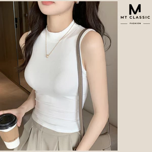 Áo thun sát nách trơn, áo cổ cao ba lỗ ôm body mặc hè, phong cách cá tính trẻ trung - MT CLASSIC