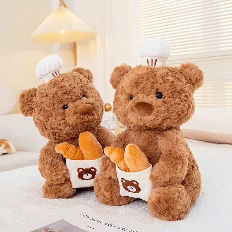 Gấu bông teddy đội mũ lông xùh dễ thương chất liệu lông cừu cao cấp