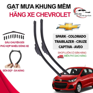 Gạt mưa khung mềm xe Chevrolet Cruze,Spark,Aveo,Corolado,Captiva,Trax,Orlando,Traiblazer thanh chổi cần gạt mưa silicon
