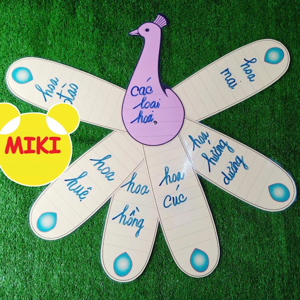 Chim công xòe 6 đuôi cỡ A3 (giao màu ngẫu nhiên)