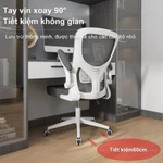 Ghế công thái học giá rẻ đệm cao su cao cấp có nâng hạ, Ghế xoay văn phòng tựa đầu 3D êm ái bảo vệ đốt cột sống lưng — ảnh 4