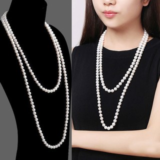 Vòng cổ ngọc trai nhân tạo dáng dài, chuỗi hạt cườm ngọc trai cho nữ mặc áo dài, áo bà ba, phụ kiện VC01 - BIATON KIDS