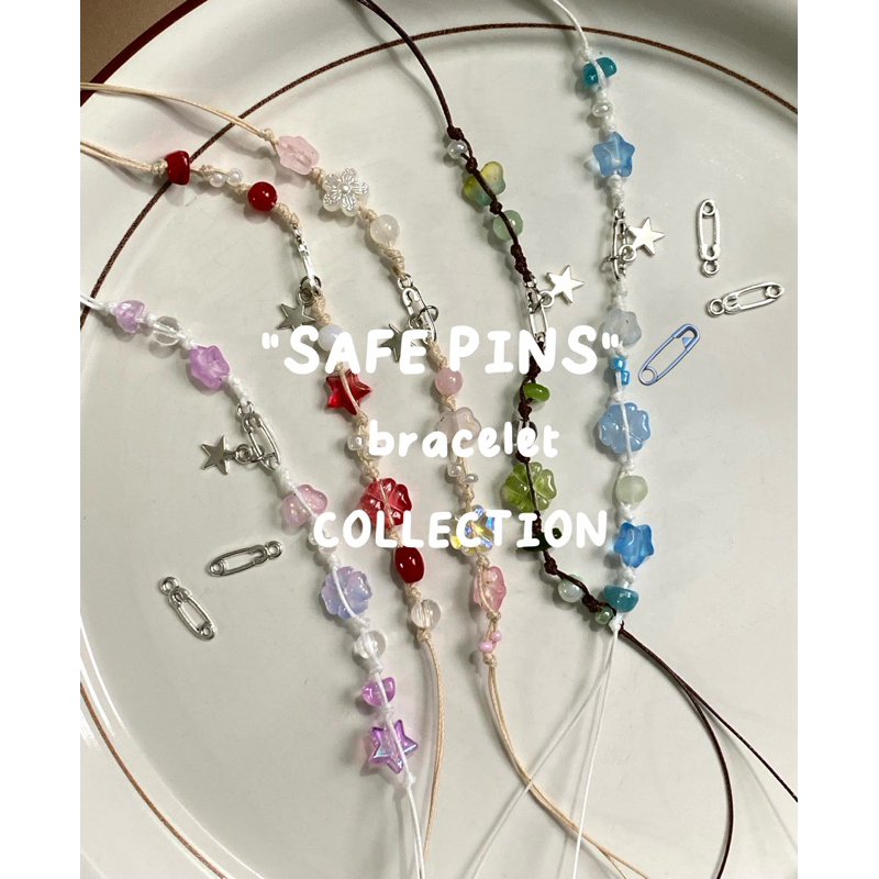 vòng tay dây sáp/dây rút, vòng tay safety pins 🧷(hết hàng sẵn có hàng ...