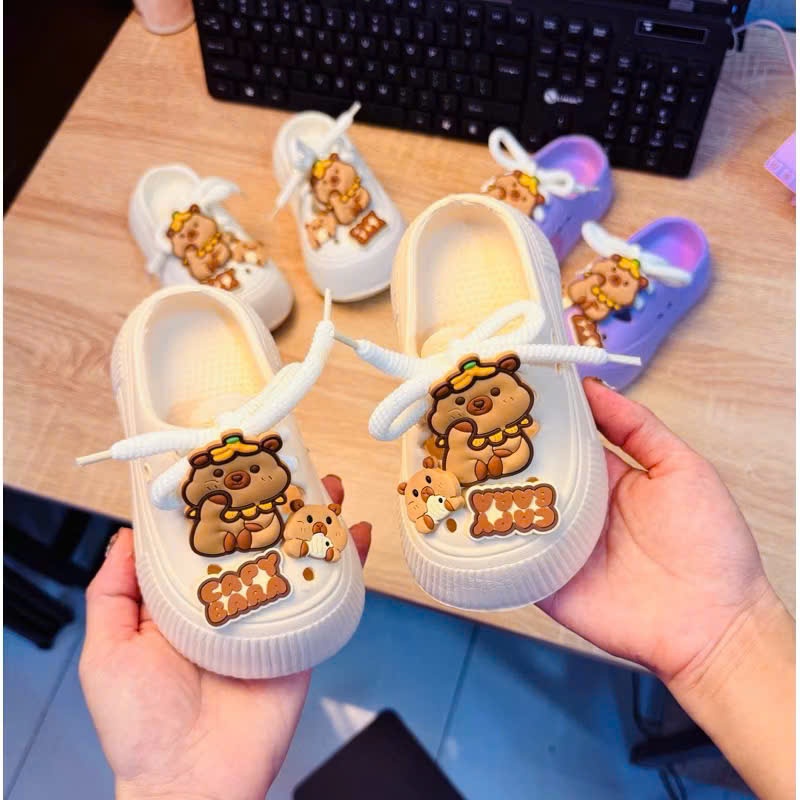 Dép sục thắt dây dạng thể thao siêu nhẹ cho bé gái hình Capybara dễ thương