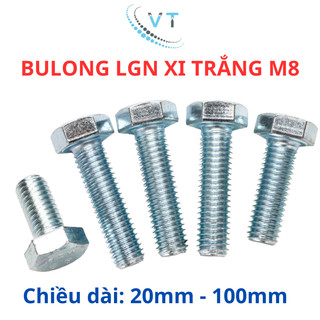 Combo 50 con bulong M8 đầu lục giác 20mm, 30mm, 40mm, 50mm, 60mm, 70mm, 80mm, 100mm.