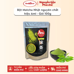 Bột Trà Xanh Matcha AMI Nhật Nguyên Chất Dễ Hòa Tan Lên Màu Đẹp Dùng Pha Chế Latte, Làm Bánh | 100G