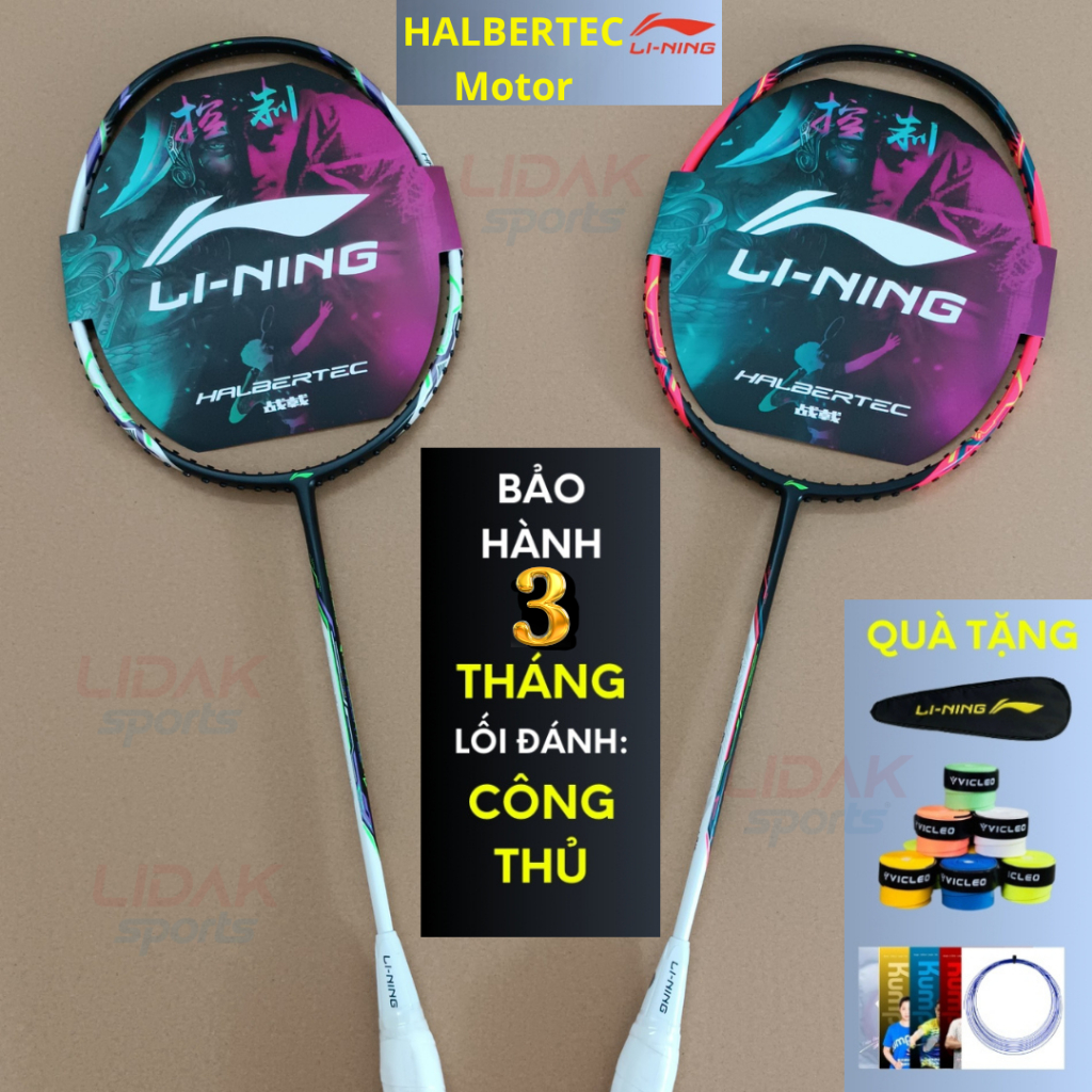 Vợt cầu lông Lining Halbertec Motor chính hãng căng max 14kg, căng sẵn ...
