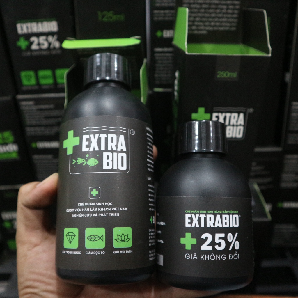 Men Vi Sinh ExtraBio Làm Trong Nước Bể Cá, chai 125ml - 250ml