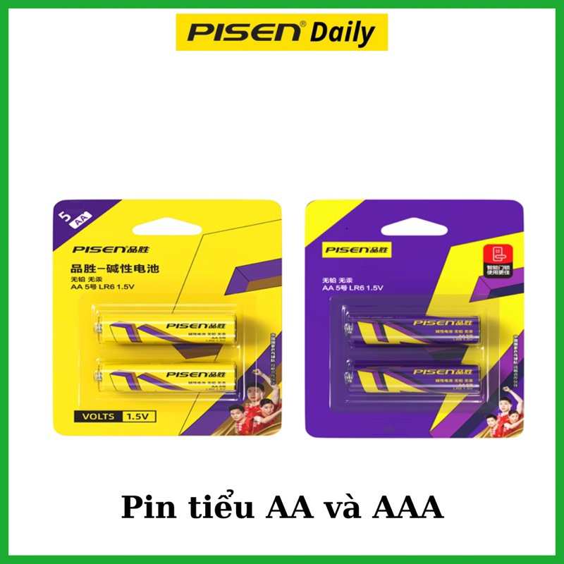 Pisen | Pin Tiểu Gia Dụng AA5 / AAA7 Phiên Bản Yellow Chính Hãng Pisen ...