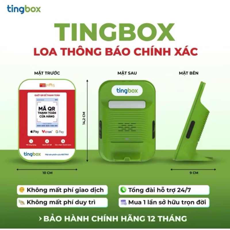 Loa đọc thông báo chuyển khoản, loa báo nhận tiền Tingbox Nextpay ...