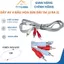 dây cáp audio 4 đầu av hoa sen, dây loa av kết nối âm thanh 2 ra 2 dài 1m 1.5m màu ghi dây mềm giá rẻ