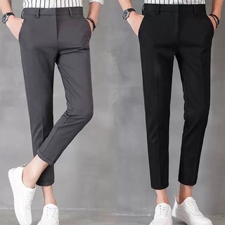 Quần tây nam, Quần âu nam hàn quốc ống côn công sở vải tuyết hàn co giãn dày dặn  thoải mái phong cách