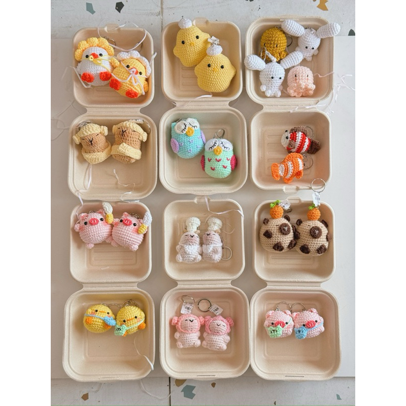 Móc Khoá Len Dành Cho Cặp Đôi 2 Cái Couple Đáng Yêu Dễ Thương Handmade