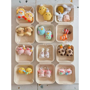 Móc Khoá Len Dành Cho Cặp Đôi 2 Cái Couple Đáng Yêu Dễ Thương Handmade