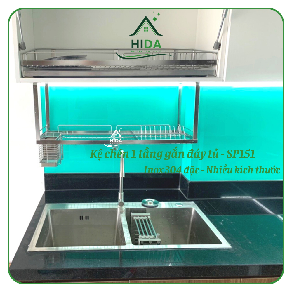 Kệ chén treo đáy tủ Inox 304 PHÁT ĐẠT (nhiều size) không rỉ sét, giá để ...