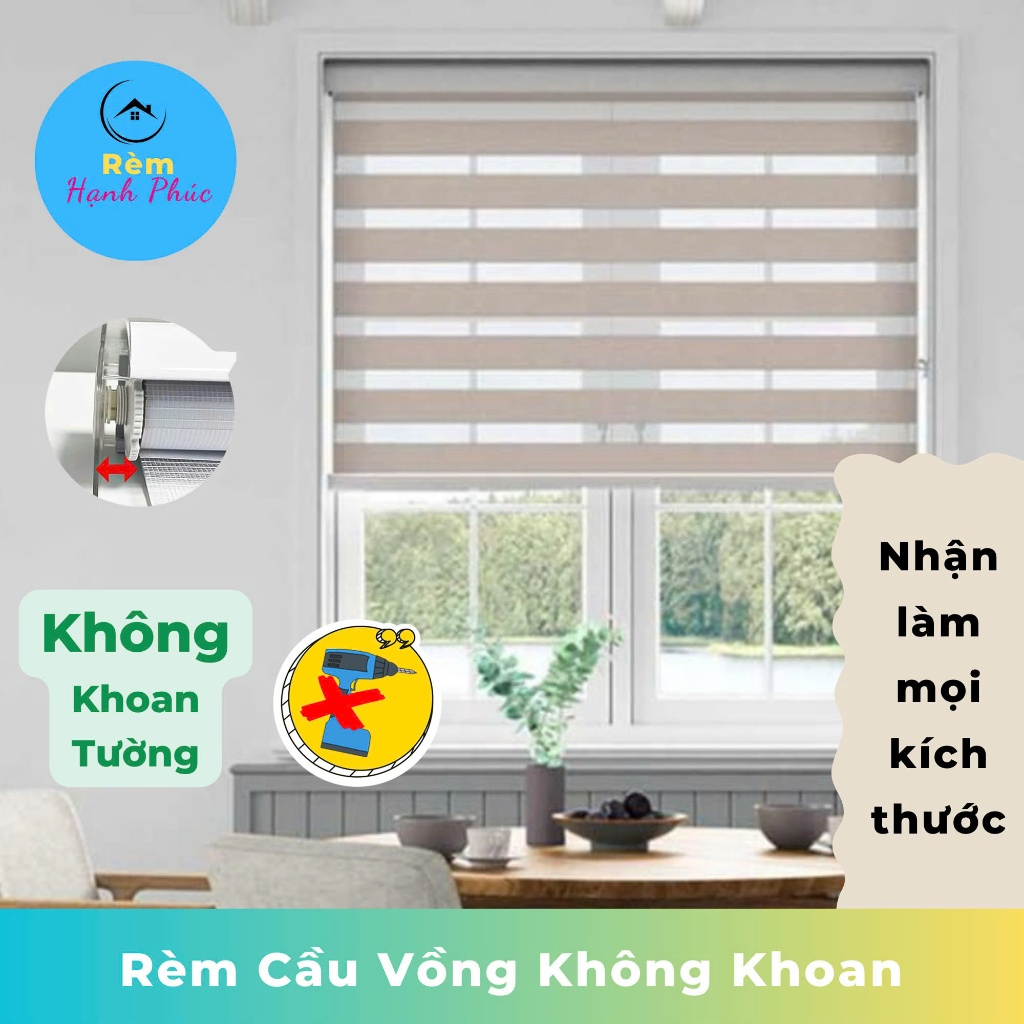 RÈM CẦU VỒNG KHÔNG KHOAN, rèm hạnh phúc, rèm cầu vồng kk, rèm che nắng ...