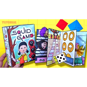 Đồ chơi Squishy bóc dán giấy SQUIDGAME 2 - 6 trò chơi búp bê giấy