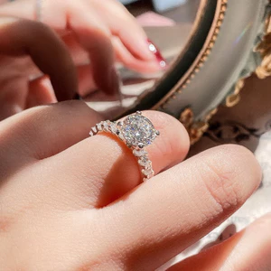KL0099 Nhẫn Bạc Nữ Eternita Đai Full Tấm 2.5ly Đá Chủ Round Cut 8.0ly by Kylan Silver