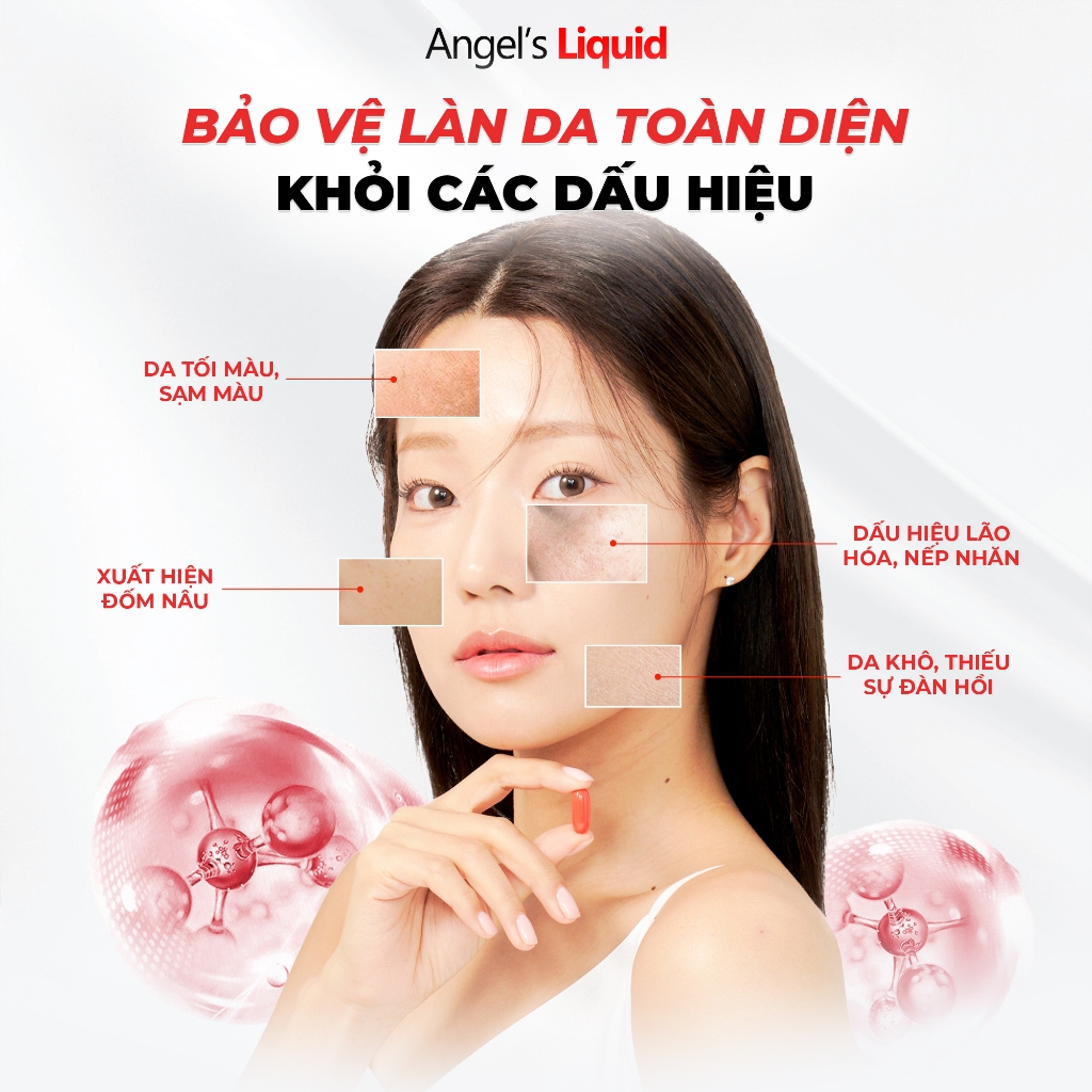 Ảnh Viên Uống Glutathione Angel's Liquid Trắng Da, Giúp Chống Lão Hoá Oneday Collagen 600mg 72v 3
