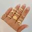 Nhẫn Nữ, Set 3 Nhẫn Đeo Tay Trơn Mạ Vàng Bạc Cá Tính MNDCT01