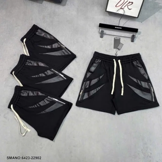Quần Đùi Jogger DS1 Phối Khóa Chất Liệu Umi -  Quần Jogger Bản Dây Dài Họa Tiết Dập Nổi Cao Cấp