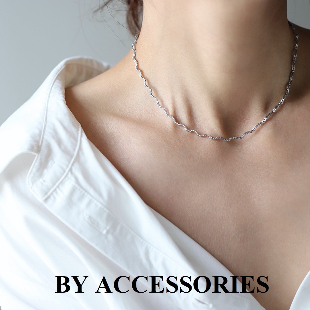 Vòng cổ choker nữ titan kiểu gì gợn sóng đơn giản không gỉ WN2510 BY ACCESSORIES