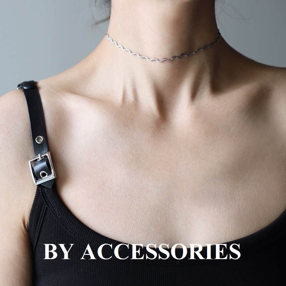 Vòng cổ choker nữ titan kiểu gì gợn sóng đơn giản không gỉ WN2510 BY ACCESSORIES