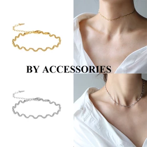 Vòng cổ choker nữ titan kiểu gì gợn sóng đơn giản không gỉ WN2510 BY ACCESSORIES