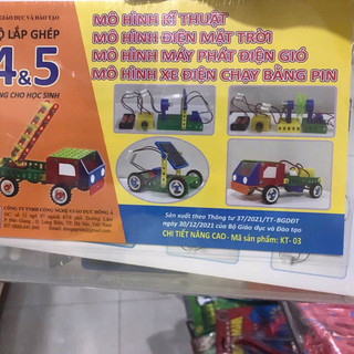 Bộ Lắp Ghép Mô Hình Kỹ Thuật Điện lớp 4 - 5 (Tấm năng lượng mặt trời, máy phát điện, xe pin)