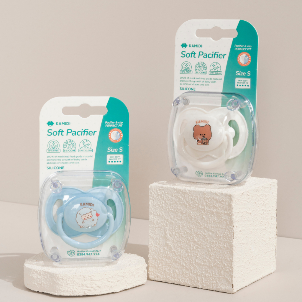 Kamidi Pacifier Núm Ti Ngậm Cao Cấp Cho Bé An Toàn Mềm Mại Giúp Bé Dễ Dàng Cai Bình Sữa