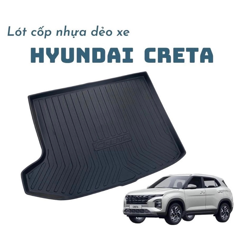 Lót cốp xe Huyndai Creta 2022-2025 nhựa TPE nguyên sinh hàng cao cấp