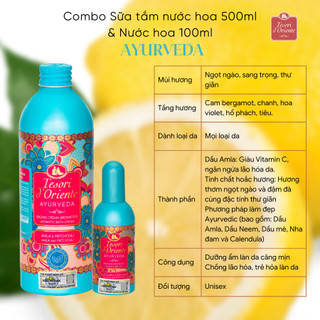 Combo Sữa tắm 500ml & Nước hoa 100ml Tesori d' Oriente lưu hương đến 8h nhập khẩu chính hãng từ Ý
