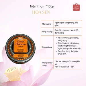 Nến thơm mini Tesori d’Oriente 110gr nhập khẩu chính hãng từ Ý thư giãn với 3 tầng mùi hương