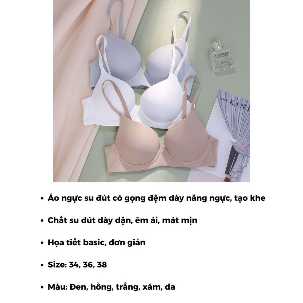 Áo lót nữ có gọng nâng ngực tạo khe, Áo ngực nữ su đệm mút vừa ôm ngực LANIXA A522