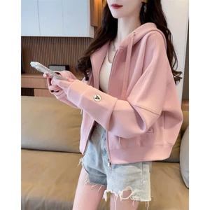 Áo Khoác Lửng Chất Vải Dày Mịn Tay Áo In Chữ A Dễ Phối Đồ Cho Các Chị Em