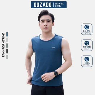 Áo thun ba lỗ nam GUZADO vải coolmax thể thao cực thoáng mát,co giãn vận động thoải mái GTT001