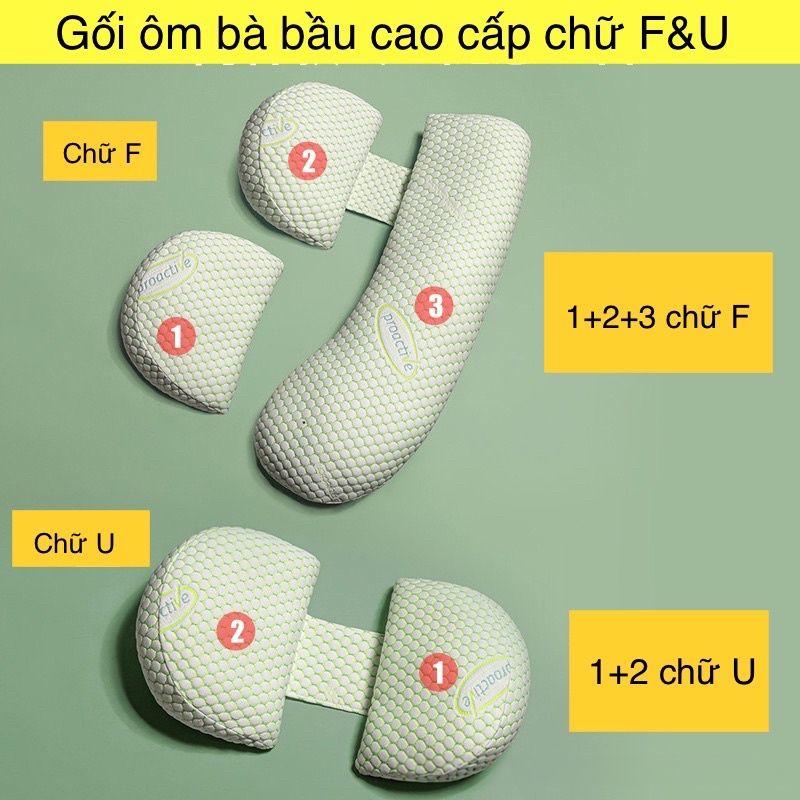 Ảnh Gối bầu cánh tiên cao cấp KidsWorld cotton sợi tre nâng đỡ bụng bầu có thể dùng được cả sau khi sinh 1