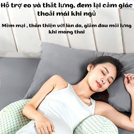 Ảnh Gối bầu cánh tiên cao cấp KidsWorld cotton sợi tre nâng đỡ bụng bầu có thể dùng được cả sau khi sinh 3