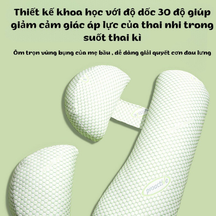 Ảnh Gối bầu cánh tiên cao cấp KidsWorld cotton sợi tre nâng đỡ bụng bầu có thể dùng được cả sau khi sinh 4