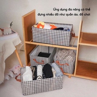 HỘP ĐỰNG QUẦN ÁO HẠC,  Hộp đựng quần áo ngăn nắp 2 màu họa tiết con hạc thiết kế khung sắt cứng cáp giữ form - MA: 0267