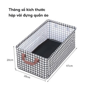 HỘP ĐỰNG QUẦN ÁO HẠC,  Hộp đựng quần áo ngăn nắp 2 màu họa tiết con hạc thiết kế khung sắt cứng cáp giữ form - MA: 0267