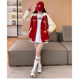 Áo Khoác Nỉ Phối 2 Màu Ống Tay Phối 3 Sọc Vàng Cực Chất