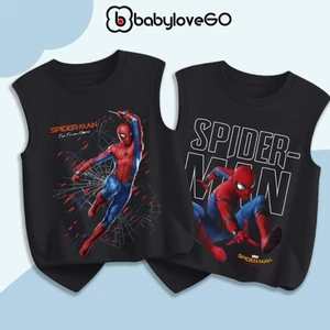 Áo ba lỗ bé trai BabyloveGO áo 3 lỗ Spider Man chất thun cotton cho bé thoáng mát thấm hút mồ hôi