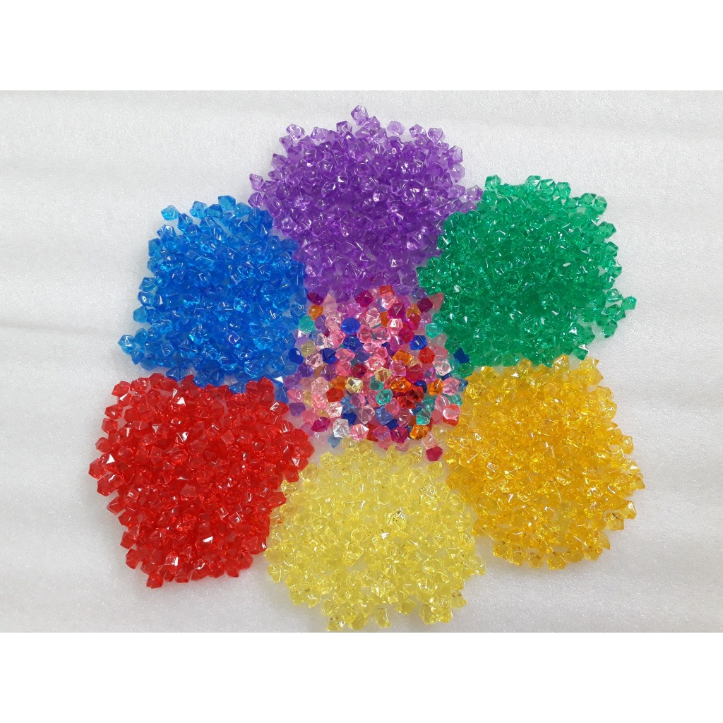 Hạt nhựa giả đá Acrylic BEDO xuyên sáng, hạt trang trí chữ nổi, hồ cá, epoxy resin, decor cao cấp