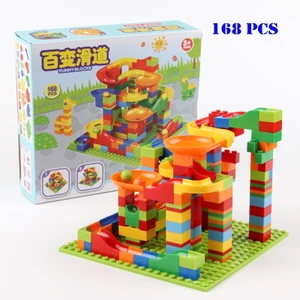 168 Chi Tiết - Bộ đồ chơi lắp ghép xếp hình cầu trượt thả bi cho bé phát triển tư duy - đồ chơi cầu trượt thả bi