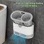 Bộ 2 Bàn Chải Vệ Sinh Toilet Cán Dài 360 Độ, Chổi Cọ Bồn Cầu Silicon Nhà Tắm Tiện Lợi 2 trong 1